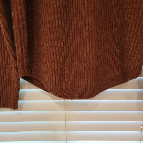 Banana Republic Half-Zip Ribbed Knit Wool Sweater Medium Brown Thick NWOT NEW - Picture 4 of 6